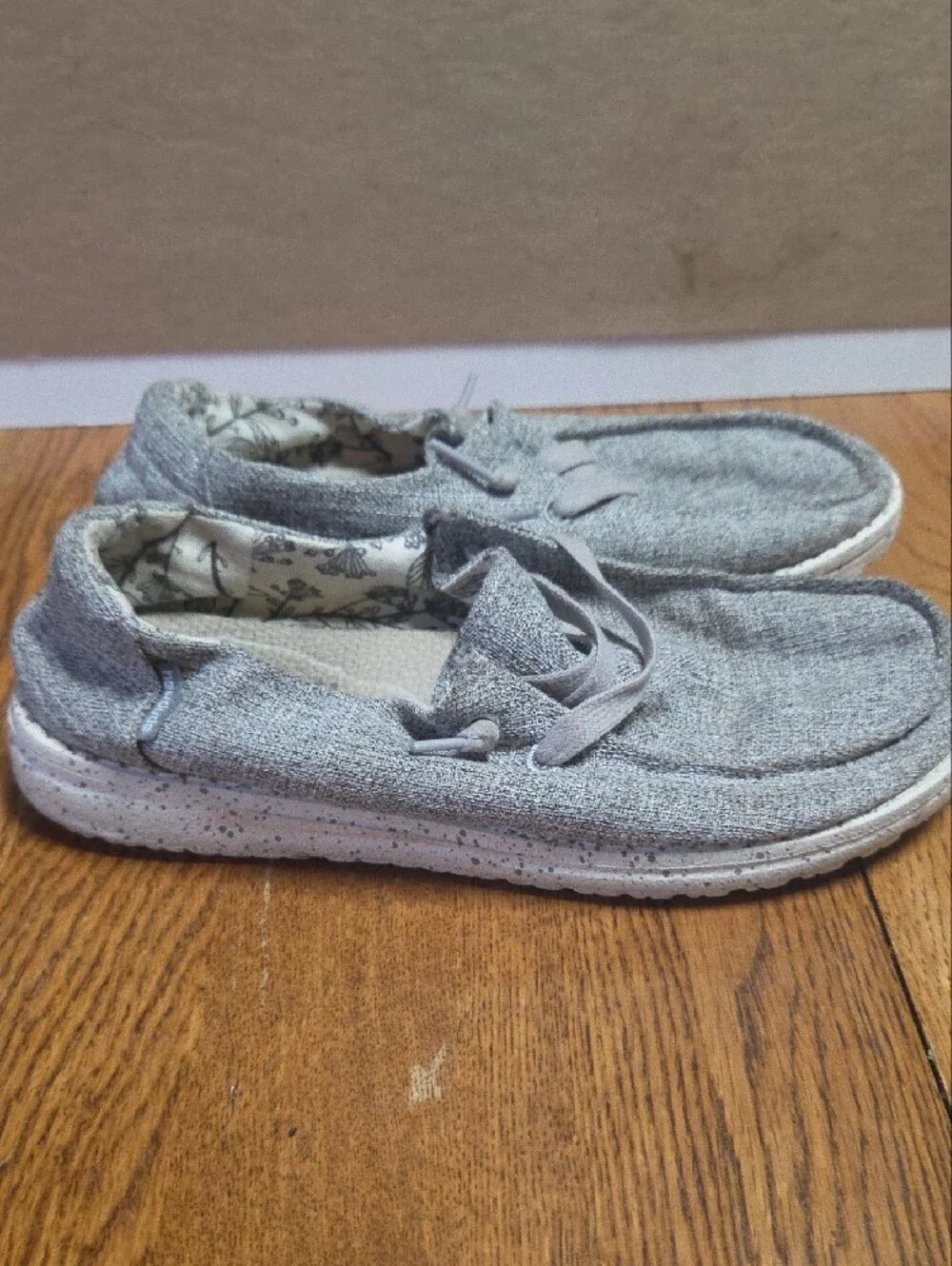 Casual Grey Slip-On Sneakers with Laces